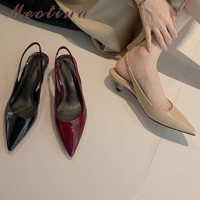 Women'S Shoes Size 40 In Us - Meotina Kadın Hakiki Deri Arkası Açık