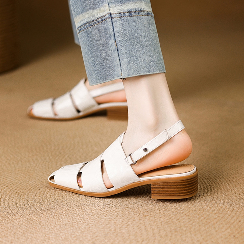 YENI Yaz Kadın Sandalet Hakiki - Square Toe Mule incelemesi ve fiyatı