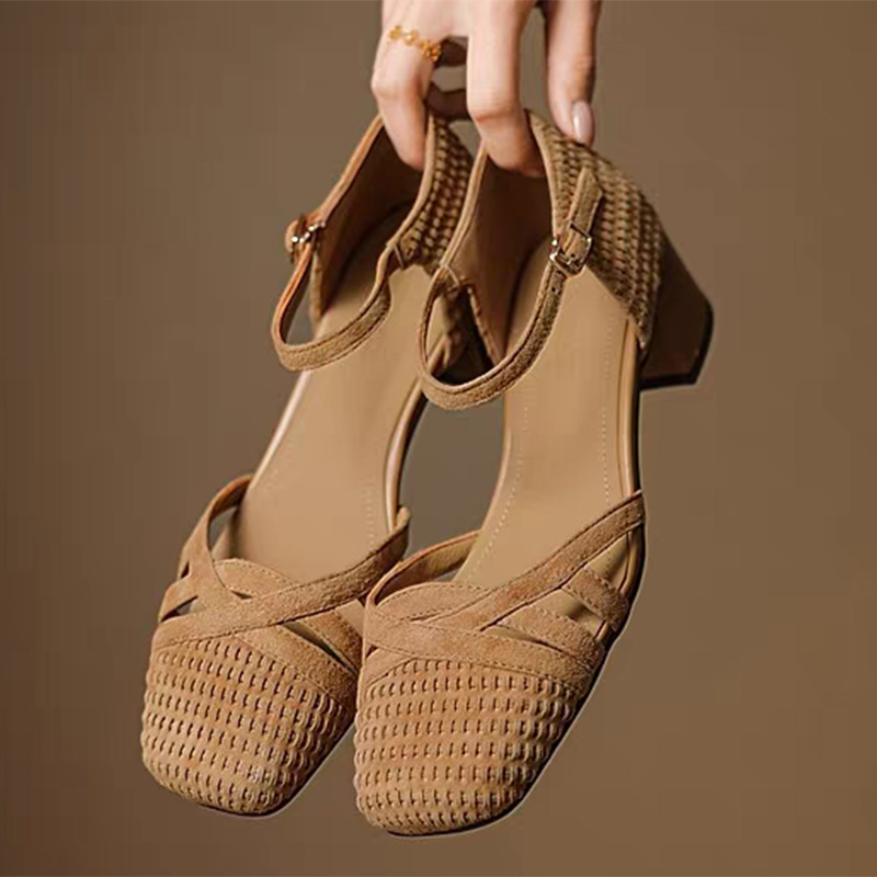 Retro Örgü Yüksek Topuk Sandal - Square Toe Mule incelemesi ve fiyatı