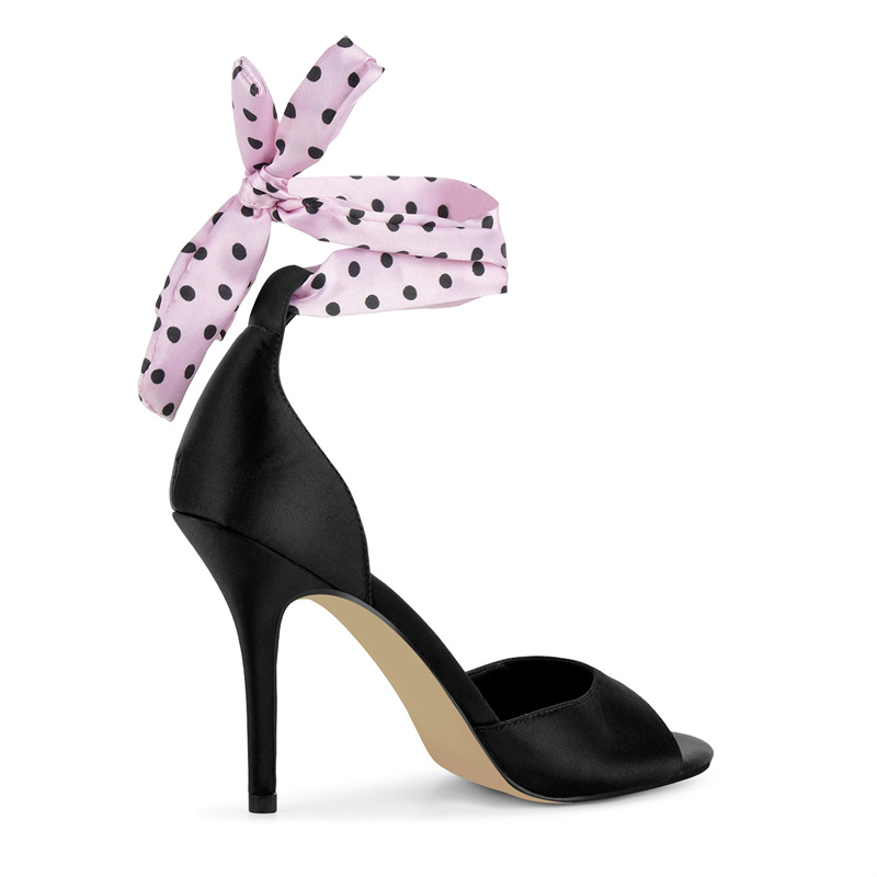 Onlymaker Puantiyeli Saten Yük - Ribbon Tie Heel incelemesi ve fiyatı